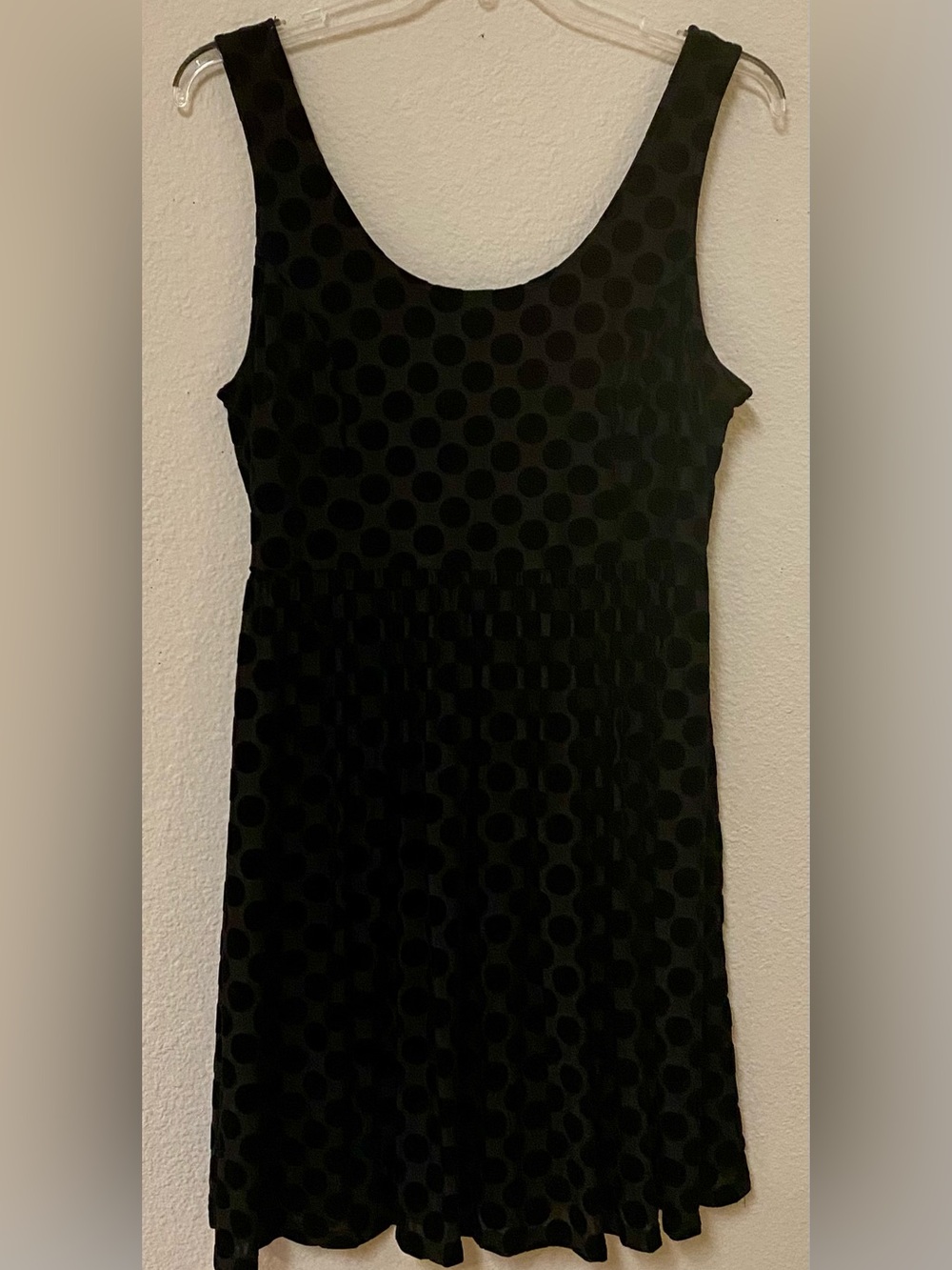Torrid Black Mesh Swing Dress With Velvet Polka Dot Detail - 1X - Like New!